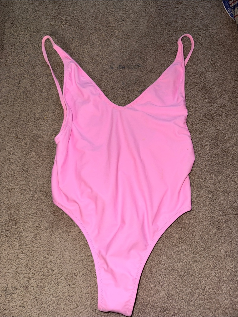 Topshop Pink Scoop-Back One-Piece Swimsuit